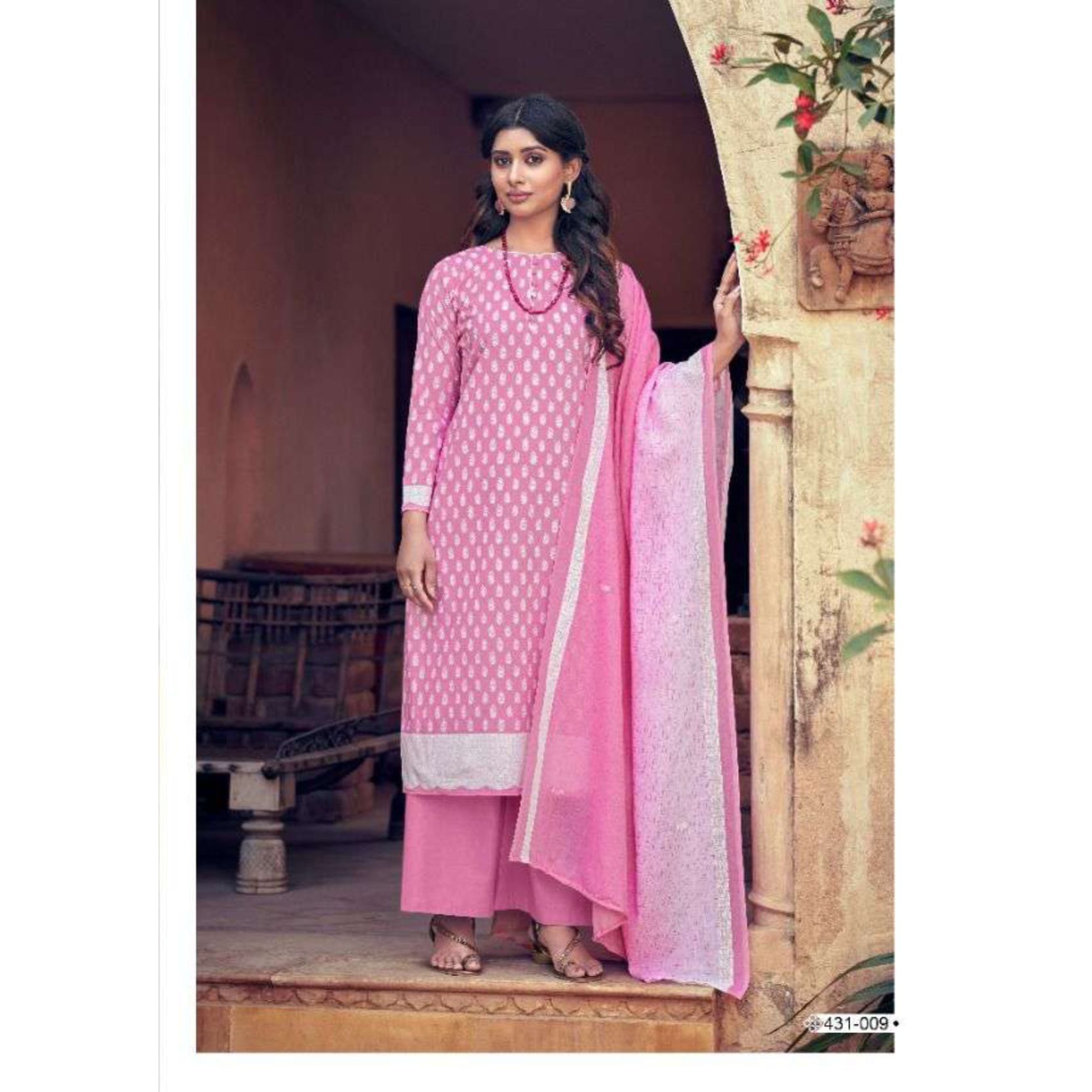 Red & Maroon Coloured Cotton Unstitched Printed Women Party/Daily wear –  Royskart